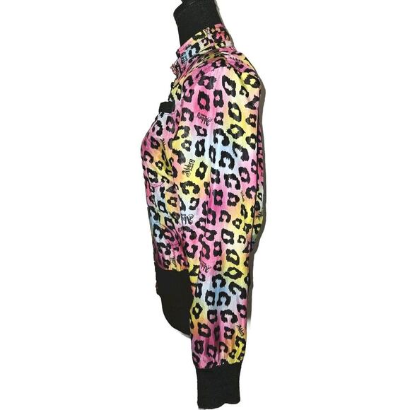 Abbey Dawn by Avril Lavigne Windbreaker Jacket Colorful Cheetah Print Small Rare - Picture 5 of 16